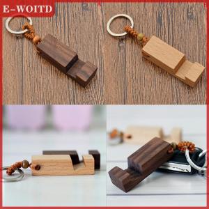 【E-WOITD】 ผู้ถือโทรศัพท์ไม้ย้อนยุคใหม่ยืนจี้พวงกุญแจรถ keyringfashion accessorie