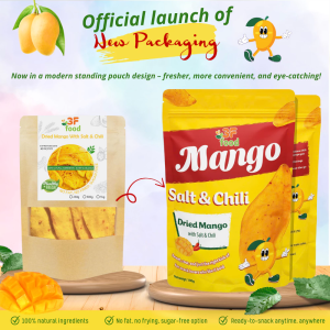 3F FOOD DRIED MANGO WITH SALT AND CHILI Dried Mango Salt Chili Spicy & Sour Snack 100gr/250gr/ 500gr