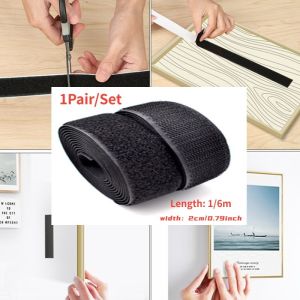 1Pair/Set Black Fastener Tape Velcros Hook And Loop Tape Cable Ties Sewing Accessories