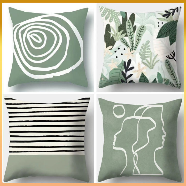 Petally 45*45cm Avocado Green Sofa Pillow Case Cotton Throw Soft