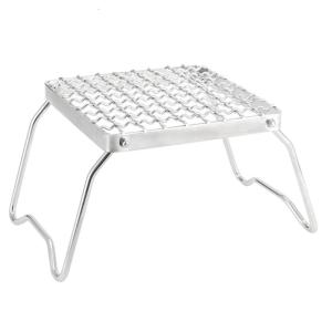 Folding Stainless Steel Grills Grate Picnics Gas Stove Campfire Stand Grills Grid Camping Grills Grate with Foldable Leg