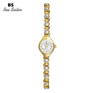 BS Bee Sister 1730นาฬิกาแฟชั่นผู้หญิงนาฬิกาลำลองสแตนเลสสายเหล็กนาฬิกาควอตซ์กันน้ำเพชรหรูหราของขวัญสำหรับผู้หญิง