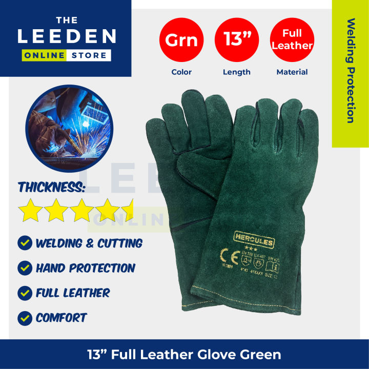 Hercules%20Full%20Leather%20Gloves%20(Green)%2013"%20by%20Leeden%20Online%20Store%20-%20Image%205