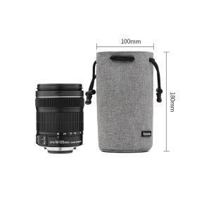 LIVELYN Grey Black Camera Bag Multi-size Soft Lens Protective Bag High Quality Dustproof Drawstring Pouch For DSLR Camera