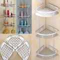 3 Layer Triangular Bathroom Corner Organizer Rack With Hook Triangle Rack Shelf. 