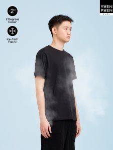 [ซื้อ 1 แถม 1] YUENPUEN เสื้อเย็นสีดำ Cooling T Shirt เย็นสบาย ลดลง 2 องศา ขณะสวมใส่ ระบายอากาศดี