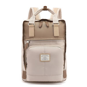 FCMINGKE Women Backpack Laptop Bag 14 inch Patchwork Shockproof Student Classic Casual