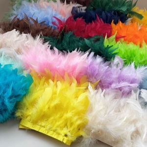 DIVATEN Dense Texture Feather Flake Trim Fluffy Fringe Design Turkey Feather Material Fluffy Feather Trim Fluffy 1 Meter Length Feather Fringe Ribbon Dance Costume