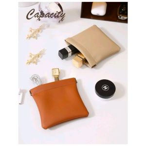 POUCH TAS MAKE UP KULIT PU MINI PENYIMPANAN SERBAGUNA