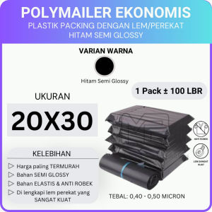 Plastik packing polymailer warna glossy 20x30 isi 100 lbr
