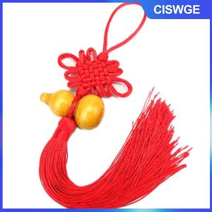 CISWGE 1 cái bùa may mắn Mặt dây chuyền bầu phong thủy thắt nút Trung Quốc trang trí nhà xe hơi