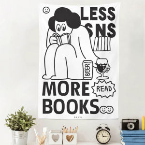 อ่านเพิ่มเติม ข้อความสร้างแรงบันดาลใจ พื้นหลังผ้าการ์ตูน ins ผ้าแขวนผนังตกแต่งสำหรับตกแต่งพื้นหลังร้านกาแฟ