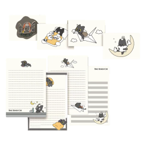 1 Set Stationery Paper and Envelopes Set Little Black Cats Letter Writing Paper Stationary Paper for Letter Writing