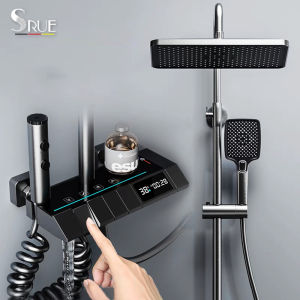 SRUE Digital display Shower set for bathroom 360° Adjustable Rotation 4 in 1 Stainless Shower Set Hot And Cold Shower Set with faucet