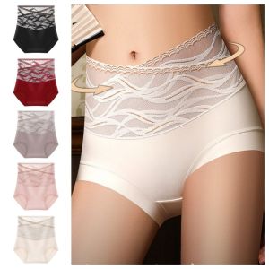 HEALMEYOU Stripe Lace Seamless Panties Mesh Underpants High Waist Briefs Fashion Lingerie Underwear for Women Girls