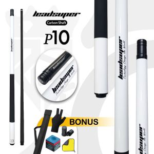 LEADSUPER P10 Play Cue Stick Carbon Low Deflection Stik Billiard - Paket Lengkap Billiard Aksesoris