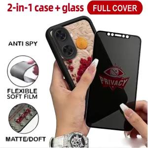 Feadship Ceramic Privacy Resistant Tempered Glass Case for OPPO Reno 2 2F 3 4 5 6 5g reno6 4g a16 A16K reno 6z reno6 z 5g phone casing new design aesthetic cute JTMTFHS02