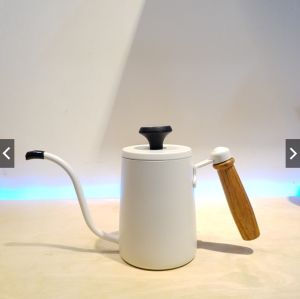 Bình cổ ngỗng pha cà phê tay gỗ có nhiệt kế 600ml