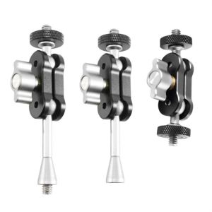 DUOJI สกรูขนาด1/4นิ้ว แขนกล้องวิเศษ หัวบอลคู่ อะลูมิเนียมอัลลอยด์ แขนลูกบอลวิเศษ กล้องเอสแอลอาร์ น้ำหนักเบามาก ตัวยึดแขนวิเศษ ไฟวิดีโอ LED