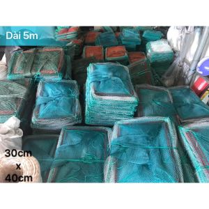 lú 12 cửa ngục lú bát quái lú đặc tôm lú dây 18 vành kẻm (30 x 50cm) Dài ~5m Mắt lưới 15p(07cm) và 25p(12cm)