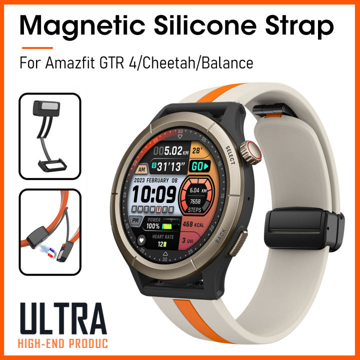 PaceBid 22mm Edelstahl-Armband Magnetisch – Kompatibel Mit Amazfit Balance, GTR 3 Pro, Bip 5 & Mehr (Roségold)