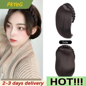 PkYeG Wig For Woman Short Hair Headband With Hair Wig Fish Bone With Wig Integrated Hair Patch Hair Accessories