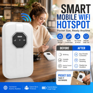 Portable WiFi Pocket WiFi 4G LTE Mobile Hotspot Unlimited Data High Speed Wireless Travel Router SIM Card WiFi Device Plug and Play Multi Device Connection Long Battery Life
