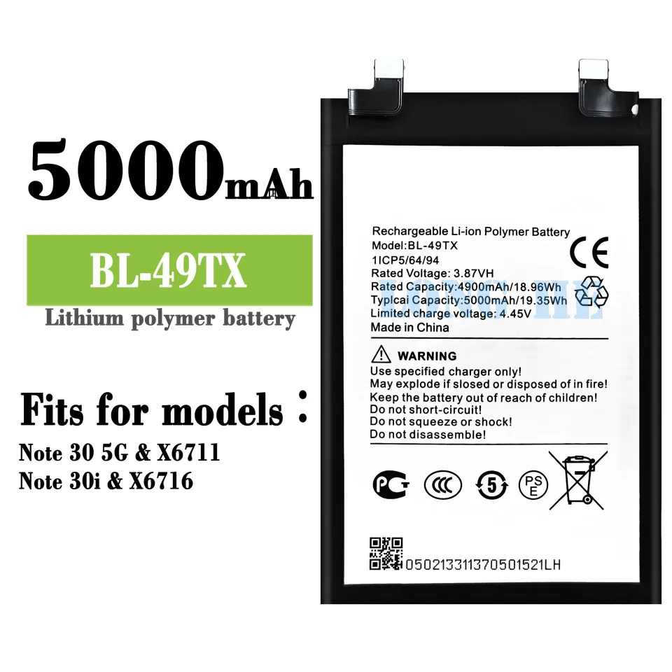 INFINIX NOTE 30 5G NOTE 30i X6711 X6716 BL-49TX Battery Local
