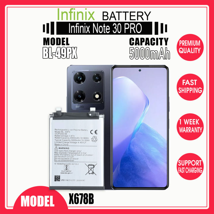 For INFINIX NOTE 30 PRO battery original,Model:BL-49PX high quality ...
