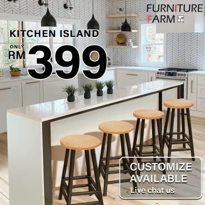 Furniture Farm : MYSEL Kitchen Island Bar Table 120cm x 40cm / Dining Table/ Meja Makan