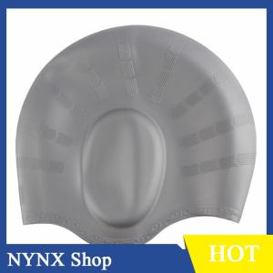 [NYNX] Adults High Elastic Swimming Caps Men Women Waterproof Swimming Pool Cap Protect Ears Long Hair Large Silicone Diving Hat