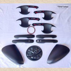 Paket Outer Cover Door Handle Tank Cover Plus Cover Spion Toyota Raize Tahun 2021 Hitam  All Variant