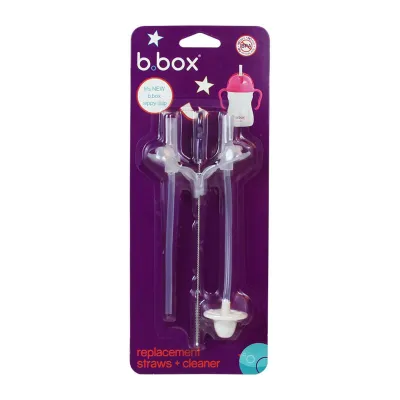B.Box Sippy Cup Replacement Straw and Cleaner (2 straws + 1 brush)