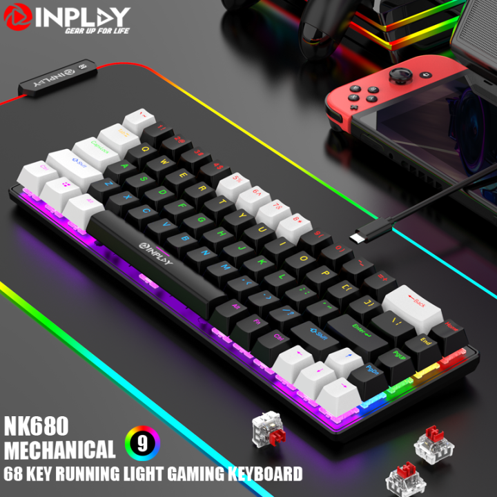 Inplay 68 Key Mechanical Rgb Keyboard Gamer Mechanical Keyboard With