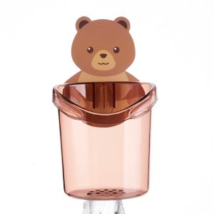 FSHL0347 Rak Sikat Gigi Odol Motif Beruang Rak Gantung Kamar mandi Gantungan Tempel Wadah Sikat Gigi Bathroom Organizer Bear Toothbrush Storage
