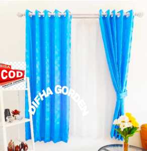 Gorden Hordeng Tirai Jendela Kamar  Polos Rumah Ruang tamu Gorden Pintu panjang 2meter korden Minimalis Murah model smokring  murah elegan cantik terbaru mewah