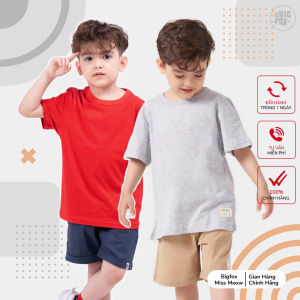 Áo bé trai cộc tay size đại mặc mùa hè BIGFOX - MISS MEOW vải cotton mềm mịn mặc mùa hè cỡ trẻ em 345678 tuổi QATE 11
