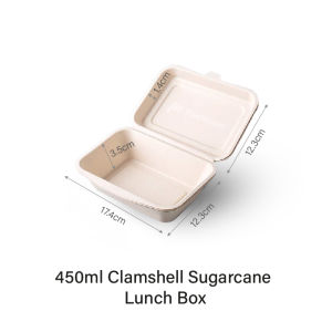 Clamshell Sugarcane Lunch Box Thickened Water and oil proof