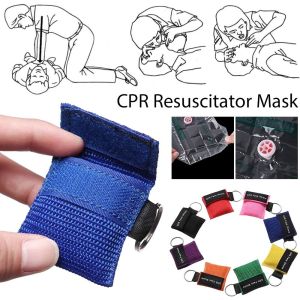 DIRKI Mouth Breath CPR One-way Valve Disposable Resuscitator Outdoor Tools Keychain Ring Emergency Face Shield Outdoor Rescue