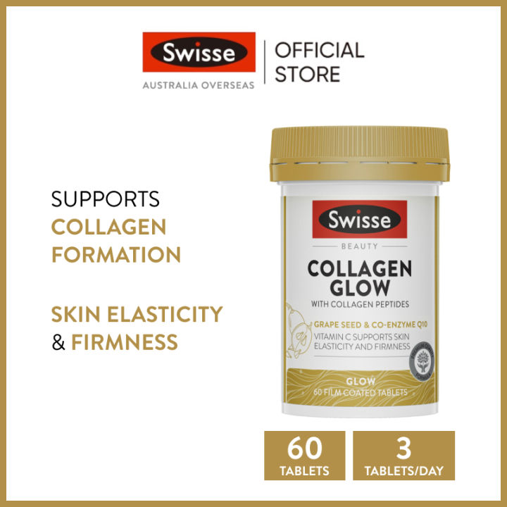 Swisse Beauty Collagen Glow with Collagen Peptides 60 Tablets (EXP:01 ...