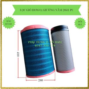 Lọc gió xe tải Howo 371 375 xe khách Weichai giường nằm Jac 5 chân kích thước 28X41 bằng cao su có ruột. Hàng xịn