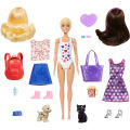 Barbie Day-to-Night Color Reveal Doll ตุ๊กตาบาร์บี้ จุ่มน้ำ พร้อมชุดไปเที่ยวสำหรับกลางวันและกลางคืน ของแท้. 