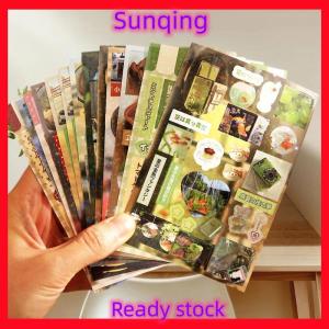 SQ Stationery [Flash Sale] 30Sheets Kawaii Japanese Showa Style Cuisine Dessert Glitter Film Sticker Book DIY Handmade Scrapbook Aesthetic Stationery