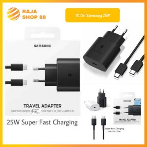 Charger Samsung Note 10 Original 100% Type C ke Type C Real 25W Fast Charging Free Pouch Serbaguna