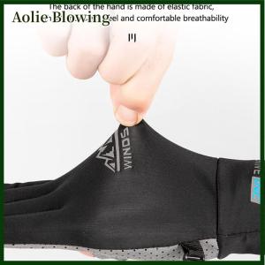 Aolie Summer Sunscreen Gloves Women Thin Ice Silk Anti-ultraviolet Dew Finger Touch Screen Driving Riding Non-slip Breathable Gloves