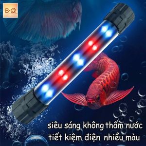 B-HQ Đèn led hồ cá chống nước đèn bể cá ngâm chìm ánh sáng trắng xanh trang trí thủy sinh an toàn tiết kiệm điện