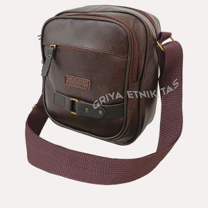 Tas Selempang Pria Kulit PU Anti Air Keren Tablet 10 Inch Slempang Soren Cowok CANO