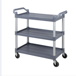 3 tier utility kitchen trolley cart organizer heavy food trolley Hotel Multifunctional PVC push cart with 4 wheels
