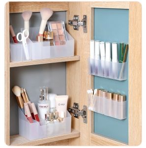 Cosmetic Storage Box With Wall Sticker Multipurpose Cosmetic Makeup Storage Box