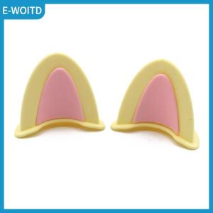 【E-WOITD】 2Pcs Cat Ears Helmet Decoration Motorcycle Electric Stickers Decor Cute Multicolor Motorcycle Helmets Accessories Universal